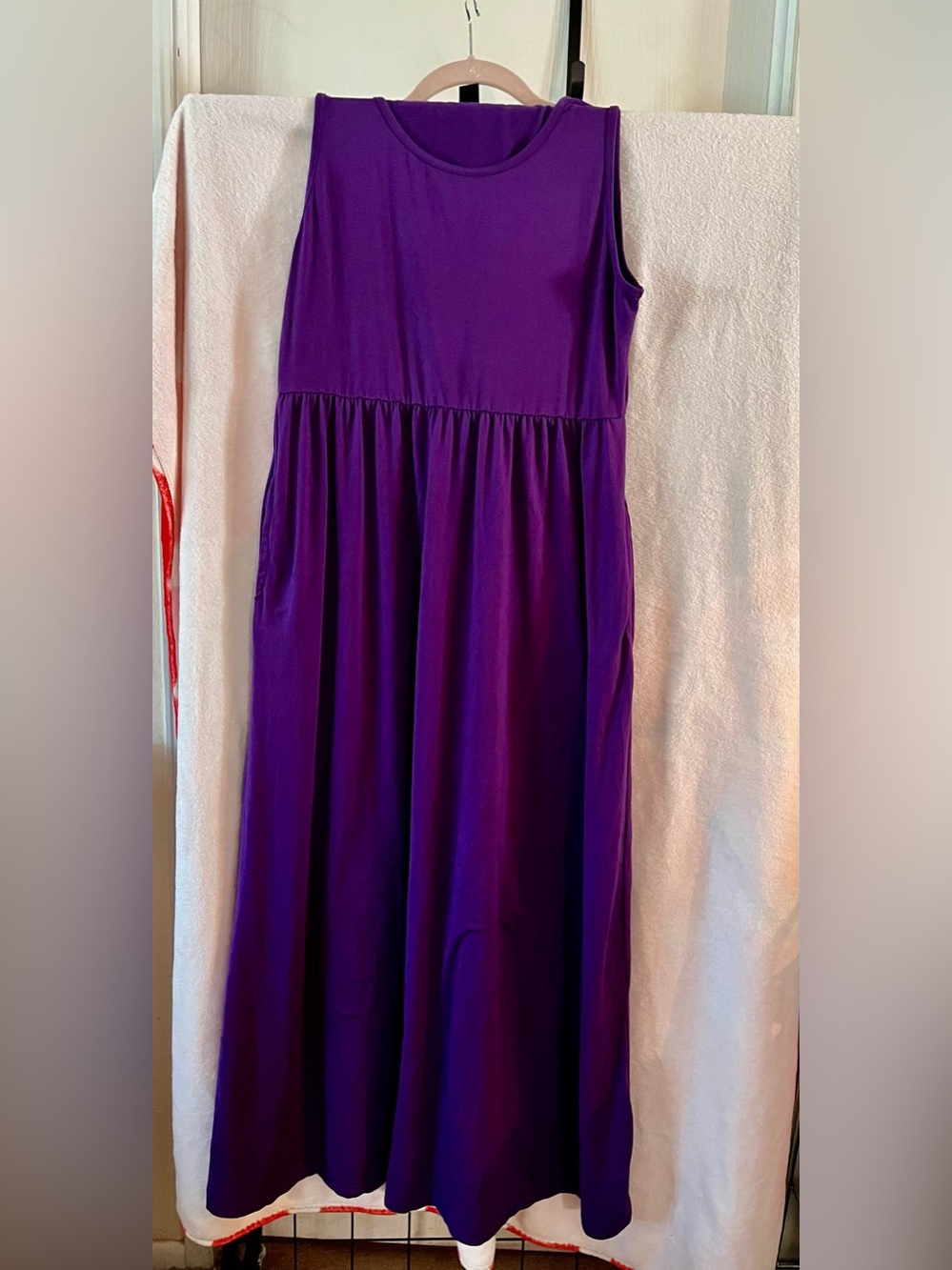 Woman’s Sleeveless Purple Maxi Dress